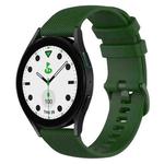 For Samsung Galaxy watch 5 Golf Edition 20mm Checkered Silicone Watch Band(Army Green)