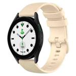 For Samsung Galaxy watch 5 Golf Edition 20mm Checkered Silicone Watch Band(Beige)