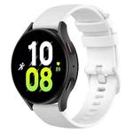 For Samsung Galaxy Watch 5  44mm 20mm Checkered Silicone Watch Band(White)