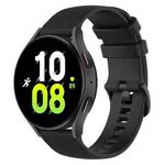 For Samsung Galaxy Watch 5  44mm 20mm Checkered Silicone Watch Band(Black)