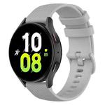 For Samsung Galaxy Watch 5  44mm 20mm Checkered Silicone Watch Band(Grey)