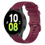For Samsung Galaxy Watch 5  44mm 20mm Checkered Silicone Watch Band(Wine Red)