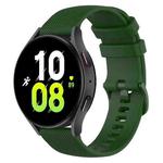 For Samsung Galaxy Watch 5  44mm 20mm Checkered Silicone Watch Band(Army Green)