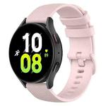 For Samsung Galaxy Watch 5  44mm 20mm Checkered Silicone Watch Band(Pink)