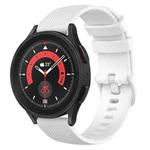For Samsung Galaxy Watch 5 Pro  45mm 20mm Checkered Silicone Watch Band(White)
