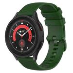 For Samsung Galaxy Watch 5 Pro  45mm 20mm Checkered Silicone Watch Band(Army Green)