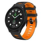 For Samsung Galaxy watch 5 Pro Golf Edition 20mm Two-color Silicone Watch Band(Black + Orange)