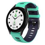 For Samsung Galaxy watch 5 Golf Edition 20mm Two-color Silicone Watch Band(Teal Duck+ Blue)