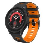 For Samsung Galaxy Watch 5 Pro  45mm 20mm Two-color Silicone Watch Band(Black + Orange)