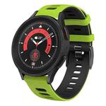 For Samsung Galaxy Watch 5 Pro  45mm 20mm Two-color Silicone Watch Band(Lime + Black)