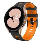 For Samsung Galaxy Watch 5  40mm 20mm Two-color Silicone Watch Band(Black + Orange)