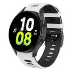 For Samsung Galaxy Watch 5  44mm 20mm Two-color Silicone Watch Band(White+Black)