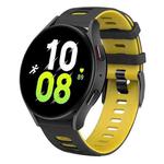 For Samsung Galaxy Watch 5  44mm 20mm Two-color Silicone Watch Band(Black + Yellow)