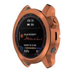 For Garmin Fenix 7X Pro Half Package Electroplated TPU Watch Protective Case(Gold)