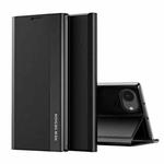 For iPhone 16e Side Electroplated Adsorption Leather Phone Case(Black)