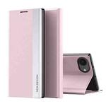 For iPhone 16e Side Electroplated Adsorption Leather Phone Case(Pink)