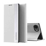 For iPhone 16e Side Electroplated Adsorption Leather Phone Case(Silver)