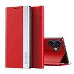 For iPhone 17 Side Electroplated Adsorption Leather Phone Case(Red)