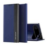 For iPhone 17 Air Side Electroplated Adsorption Leather Phone Case(Dark Blue)