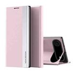 For iPhone 17 Air Side Electroplated Adsorption Leather Phone Case(Pink)