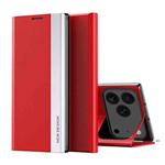 For iPhone 17 Pro Max Side Electroplated Adsorption Leather Phone Case(Red)