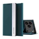 For iPhone 17 Pro Max Side Electroplated Adsorption Leather Phone Case(Green)