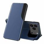 For iPhone 17 Pro Max Side Display Flip Leather Phone Case(Blue)