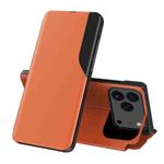 For iPhone 17 Pro Max Side Display Flip Leather Phone Case(Orange)