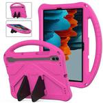 For Samsung Galaxy Tab S7 T870 EVA Shockproof Tablet Case with Holder(Rose Red)