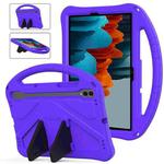 For Samsung Galaxy Tab S7 T870 EVA Shockproof Tablet Case with Holder(Purple)