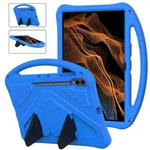 For Samsung Galaxy Tab S8 Ultra EVA Shockproof Tablet Case with Holder(Blue)
