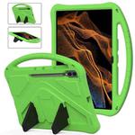 For Samsung Galaxy Tab S8 Ultra EVA Shockproof Tablet Case with Holder(Green)