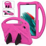 For Samsung Galaxy Tab A9 8.0 2023 EVA Shockproof Tablet Case with Holder(Rose Red)