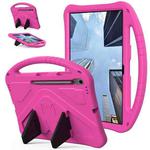 For Samsung Galaxy Tab S10 FE+ EVA Shockproof Tablet Case with Holder(Rose Red)