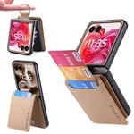 For Motorola Razr 60 Litchi Texture Leather Ring Wallet Phone Case(Khaki)