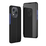 For Honor 400  Lite Plated Mirror Horizontal Flip Leather Phone Case with Holder(Black)