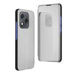 For Honor 400  Lite Plated Mirror Horizontal Flip Leather Phone Case with Holder(Silver)
