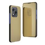 For Honor 400  Lite Plated Mirror Horizontal Flip Leather Phone Case with Holder(Gold)