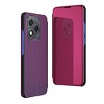 For Honor 400  Lite Plated Mirror Horizontal Flip Leather Phone Case with Holder(Purple)