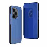 For Honor 400 Pro Global 160.8mm Plated Mirror Horizontal Flip Leather Phone Case with Holder(Blue)