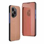 For Honor 400 Pro Global 160.8mm Plated Mirror Horizontal Flip Leather Phone Case with Holder(Rose  Gold)