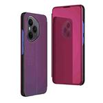 For Honor 400 Pro Global 160.8mm Plated Mirror Horizontal Flip Leather Phone Case with Holder(Purple)