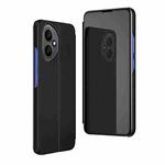 For Honor 400 Global 156.5mm Plated Mirror Horizontal Flip Leather Phone Case with Holder(Black)