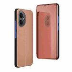 For Honor 400 Global 156.5mm Plated Mirror Horizontal Flip Leather Phone Case with Holder(Rose  Gold)