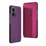 For Honor 400 Global 156.5mm Plated Mirror Horizontal Flip Leather Phone Case with Holder(Purple)