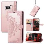 For Nothing Phone 2a Mandala Flower Embossed Leather Phone Case(Rose Gold)