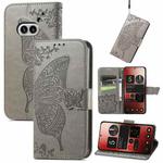 For Nothing Phone 2a Butterfly Love Flower Embossed Leather Phone Case(Grey)