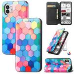 For Nothing Phone 2 CaseNeo Colorful Magnetic Leather Phone Case(Colored Squares)