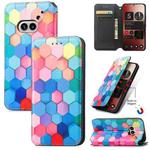 For Nothing Phone 2a CaseNeo Colorful Magnetic Leather Phone Case(Colored Squares)