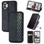 For Nothing Phone 2 Cubic Grid Pressed Magnetic Leather Phone Case(Black)
